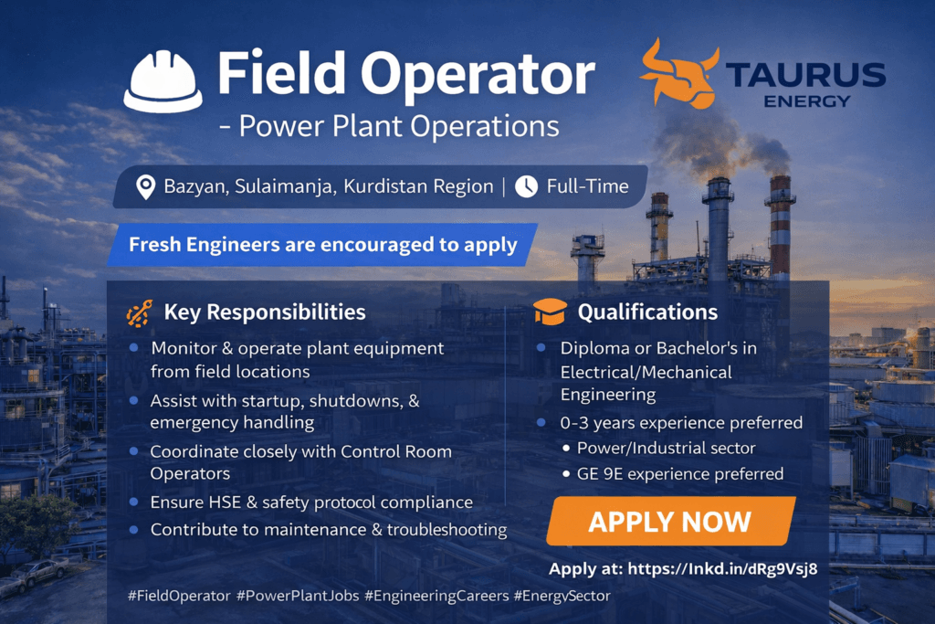 Power plant field operator.iraq 